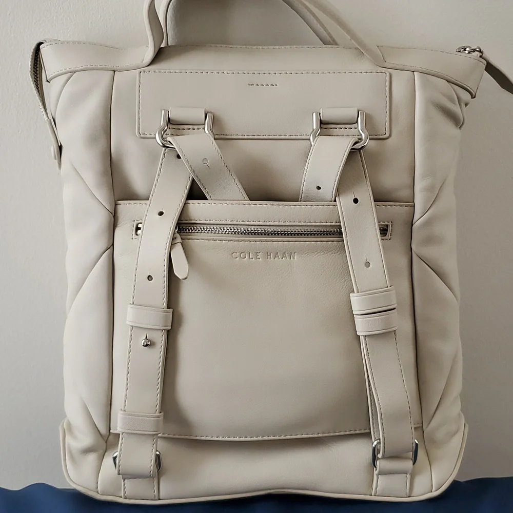 NWOT Cole Haan Small Grand Ambition Puff Quilted Leather Convertible Bac…